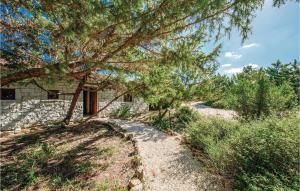 ein Baum vor einem Steinhaus in der Unterkunft Mare Dei Ginepri Bilocale in Badesi