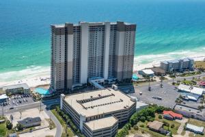 an aerial view of a building at the beach at Tidewater 315 in Panama City Beach
