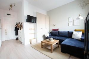 Televízia a/alebo spoločenská miestnosť v ubytovaní Nice Apartament