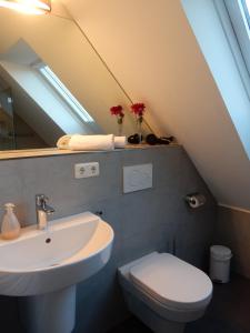 ห้องน้ำของ Exklusive familienfreundliche Ferienwohnung im Haus Aalbeek