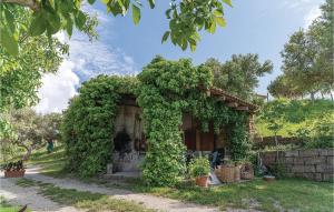 a house covered in ivy in a yard at Awesome Apartment In Castellabate Sa in Castellabate