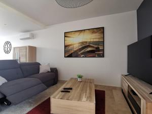 TV a/nebo společenská místnost v ubytování Grand T3 85 m2 situé à 15 min à pied des plages