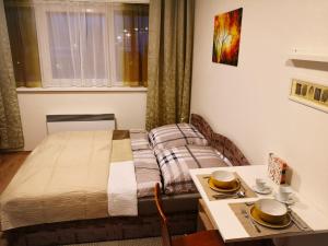 Posteľ alebo postele v izbe v ubytovaní Apartmán Sedmička Horec