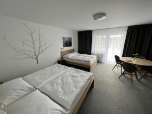 Katil atau katil-katil dalam bilik di Hotel VARNSDORF