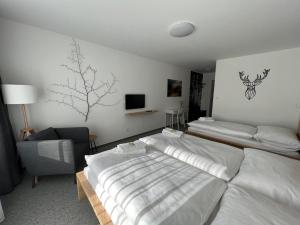Katil atau katil-katil dalam bilik di Hotel VARNSDORF