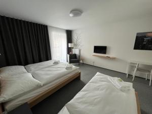 Katil atau katil-katil dalam bilik di Hotel VARNSDORF