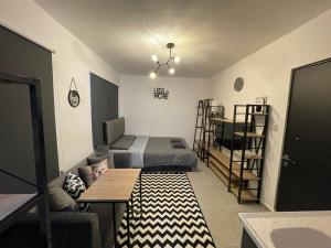 a small room with a bed and a couch at Mr. Studio in Ortakoy , North Nicosia + wifi + netflix in North Nicosia