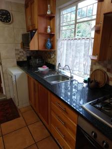a kitchen with a sink and a window at Anna Katarina in Sabie