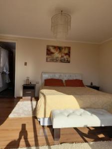 Postel nebo postele na pokoji v ubytování Entre tizones y brujos ( cabaña Maggie)