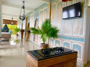 un soggiorno con TV a parete di Sing Sing Resort Lovina a Lovina