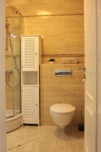 a bathroom with a toilet and a shower at Apartment LuVi in Korčula +32 photos
