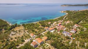 an aerial view of a small town next to the water at Villa Goga in Martinšćica