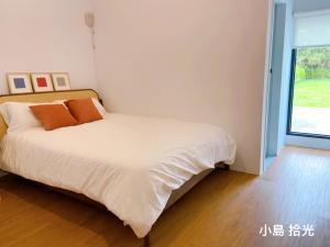 Postel nebo postele na pokoji v ubytování 小島拾光 宜蘭田間包棟民宿Taiwan Yilan Private Villa Paddy view with tranquil & chill vibes