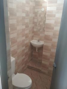 a bathroom with a toilet and a sink at Sri Abbirami Lodge in Kumbakonam