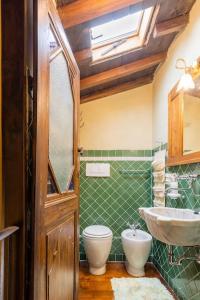 a bathroom with a toilet and a sink at Sambuca Home Loft in San Romano in Garfagnana