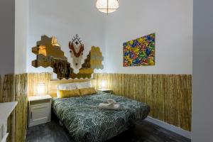 A bed or beds in a room at Social - kitchen home - apartment Madrid