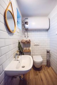 Koupelna v ubytování Barbár Borbár