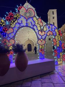 a display of a building with christmas lights at Dimora Criosa b&b in Ruvo di Puglia