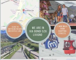 a collage of photos with a picture of a mountain at Rafael Wellness Apartment in Livigno