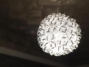 a silver chandelier hanging from a ceiling at Fun3 -Adult Only- in Yokohama