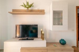 TV a/nebo společenská místnost v ubytování Elegant Candelaria apartment with ocean views