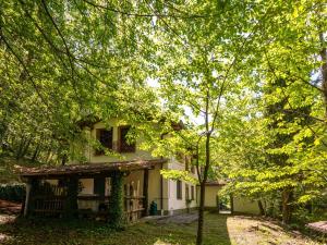 a house with trees in front of it at Spacious Holiday Home with shared pool in San Marcello Pistoiese