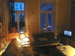 Televízia a/alebo spoločenská miestnosť v ubytovaní The Room for Artists Vienna