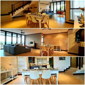 two pictures of a living room and a dining room at 15 Sovereign Sands in KwaDukuza