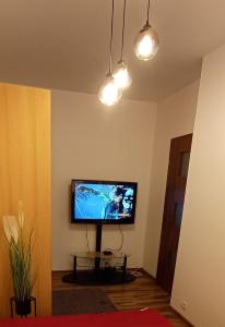  Il comprend un salon doté d'une télévision murale à écran plat. dans l'établissement MK Apartament I, à Rzeszów