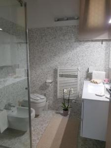 a bathroom with a toilet and a sink at De Luxe Apartments Eden in Sirmione +17 photos