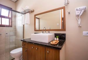 Koupelna v ubytování Hotel Gambrinus