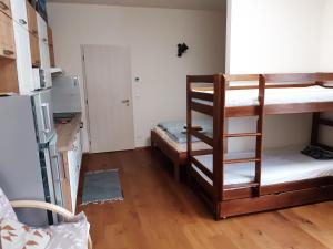 Postel nebo postele na pokoji v ubytování Apartmán Šumavský Buk 14 Brčálník