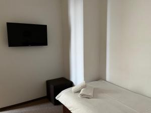 Televízia a/alebo spoločenská miestnosť v ubytovaní Nereus Park Hotel