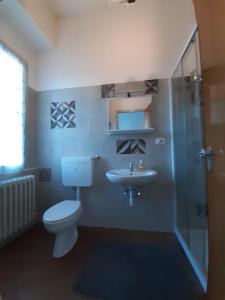 a bathroom with a toilet and a sink at casa ubaldo in Cannero Riviera +15 photos