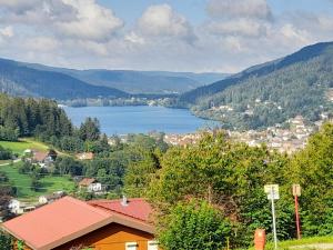 a view of a town with a lake at Studio confortable à Gérardmer de 27 m² in Gérardmer