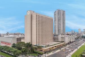 Uma visão geral de Lima ou uma vista da cidade tirada do hotel
