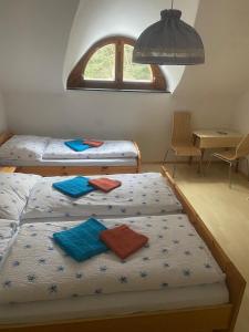 En eller flere senger på et rom på Viehberghütte