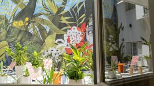 a room with many potted plants on a table at Selina Salta in Salta +91 photos