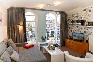 Χώρος καθιστικού στο Ferienwohnung Katharina - Urlaub mit Strandkorb