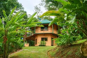 a house in the middle of a garden at Manoas in Uvita