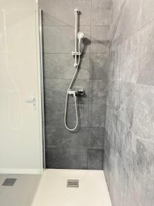een douche met een douchekop in de badkamer bij L'Aristide in Aix-en-Provence