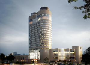 a tall building with a lot of windows at Seoul Olympic Parktel in Seoul