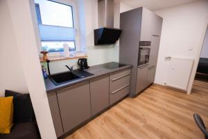 Dapur atau dapur kecil di Ferienwohnung Moselblümchen Amelie