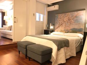 Postel nebo postele na pokoji v ubytování Fantastic Penthouse Malaga Center