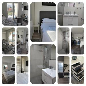 a collage of photos of a bedroom and a bathroom at Perfect Place 32 in Varaždin +24 photos