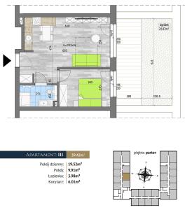Plán poschodí v ubytovaní NA WYDMIE APARTAMENT - Rezydencja Niechorze 111
