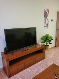 A television and/or entertainment centre at Apartamento exótico en primera línea de Vera-Playa!