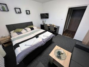 Postel nebo postele na pokoji v ubytování Apartmány Karlovy Vary