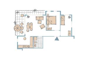 Grundriss der Unterkunft Apartmenthaus "Kiki", Wohnung "Traumbude"