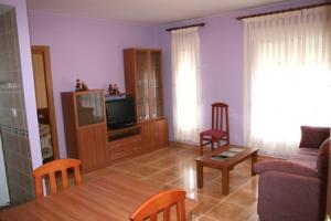 CASA RURAL HOCES DEL MESA في خارابا: غرفة معيشة مع أريكة وتلفزيون